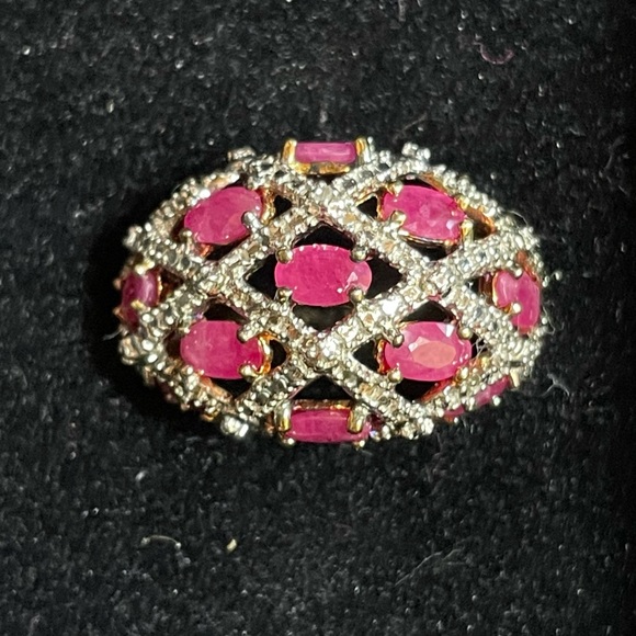 Technibond Ruby Cluster Ring - Picture 2 of 13